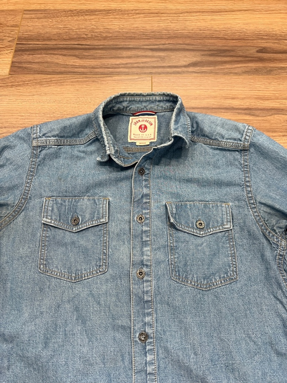 Iron & Resin Denim Shirt Size Medium - Picture 5 of 14